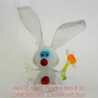 B18 - 2 Frog Hare Decor Gift Murano Blown Glass Figurine Art Sculpture