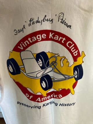 Vintage Karting Racing Shirt Autographed Faye ' Ladybug ' Pierson Hotrod Drag L 2