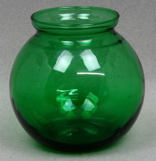 Anchor Hocking 3 - 1/2 " Tall Forest Green Glass Ivy Ball Round Vase