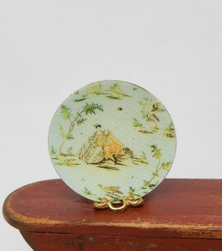 Vintage Ellen Krucker Clerici Majolica Plate Artisan Dollhouse Miniature 1:12