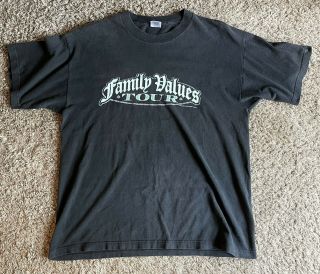 Vintage 1998 Family Values Tour T - Shirt Size Xl Korn Ice Cube Rammstein Rap Tee