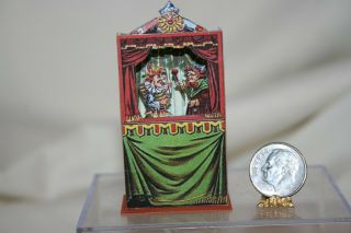 Miniature Dollhouse Tc Smith Childrens Punch & Judy Puppet Theatre 1:12 Nr