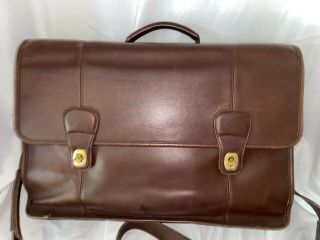 Vintage Coach Brown Leather Briefcase Messenger Laptop Bag Cross Body