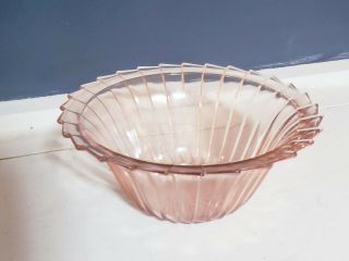 Jeannette Sierra Pinwheel Pink Depression Glass Serving Bowl 8 1/2 "
