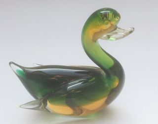 Vintage Mid - Century Murano Italian Art Glass Bird / Duck