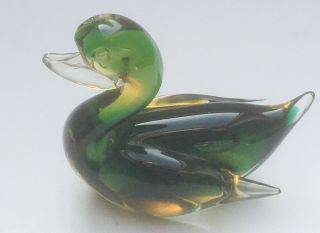 Vintage Mid - Century Murano Italian Art Glass Bird / Duck 2