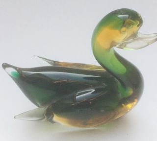 Vintage Mid - Century Murano Italian Art Glass Bird / Duck 3