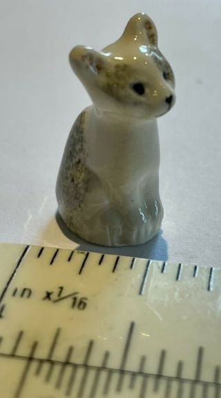 Dolls House Artisan Made Miniature Pottery Kitten Signed On Base By M C Smith
