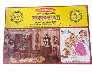 Realife Miniatures Easy - To - Assemble Wood Furniture Victorian Dining Kit 201