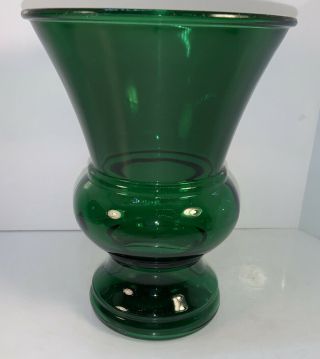 Vintage Napco 8 " Vase Emerald Green Glass 1172 Cleveland Ohio Stunning Color