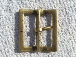 Vintage Judd and North Large Solid Brass Square Belt Buckle with Anchor Stamp 2