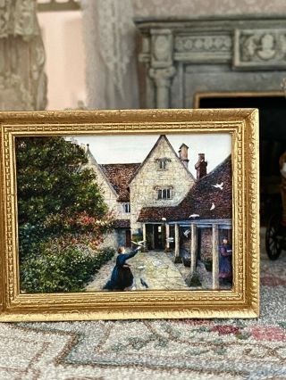 Vintage Miniature Dollhouse Framed Print Wall Art Estate Woman Lady Gallery Wall