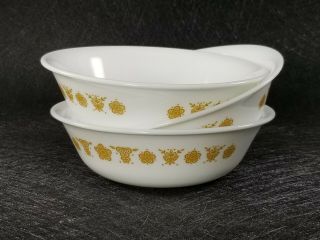 Set Of 3 Vintage Corelle Butterfly Gold Corning Ware Soup Cereal Bowls 6 1/4 "