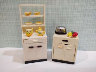 Rare Jaydon Kitchen Cabinets Tall & Short Vintage Miniature Dollhouse Furniture