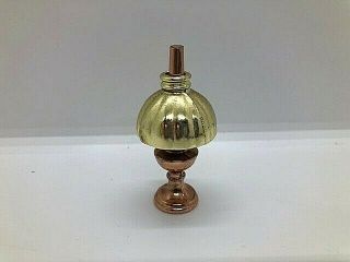 Vintage Miniature Doll House 2 Piece Hurricane Lamp Metal Brass Collectible