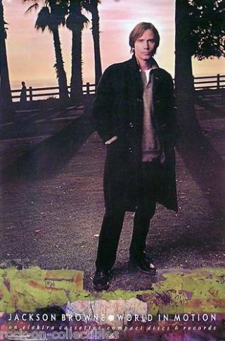Jackson Browne 1989 World In Motion Promo Poster