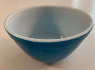 Vintage Pyrex 401 Primary Color Turquoise Blue Small Nesting Mixing Bowl 1.  5 Pt