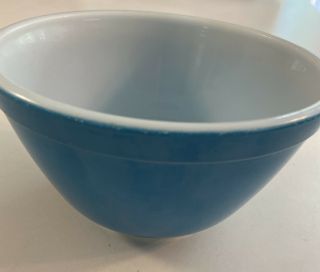 Vintage Pyrex 401 Primary Color Turquoise Blue Small Nesting Mixing Bowl 1.  5 Pt 2