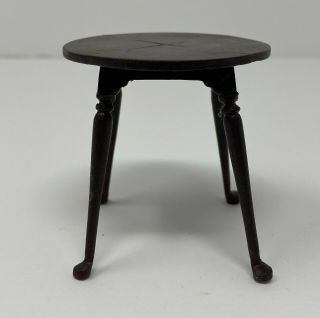 Vintage Dollhouse Miniature Bespaq Wood Round Side Accent Table