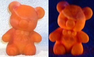 Boyd Glass Made In 1988 Fuzzy Bear Cub Paperweight Frosted Orange Calico Fund