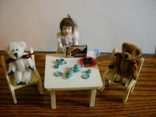Dollhouse Miniature Teddy Bear Tea Party 1:12 Scale