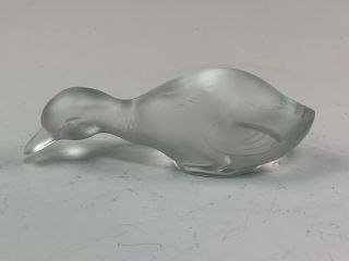 Baccarat France Frosted Crystal Little Duck,  Head Down