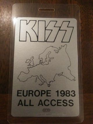 Kiss 1983 Europe Tour Backstage Pass Laminate Concert Simmons Stanley Criss Vip