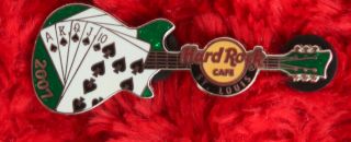 Hard Rock Cafe Pin St Louis Green Guitar Poker Cards Playing Hat Lapel Logo