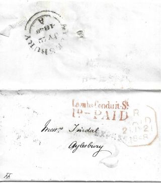 Gb 1848 2d Entire Marked 