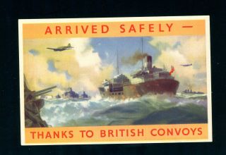 Arrived Safely Thanks To British Convoys Label To Attach To Parcels (a950)