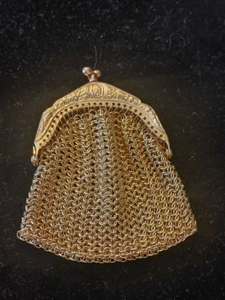 Vintage Goldtone Chainmail Coin Purse Made In Germany