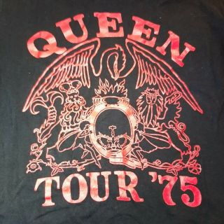Queen Tour 1975 Band Tee Shirt Size Large Pre - Owned