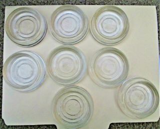 " 8 " Vintage Clear Glass Floor Protectors For Furniture Legs - No Makers Mark