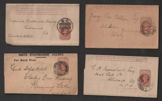 Gb Qv 8 Items Of Postal Stationery / Newspaper Wrappers