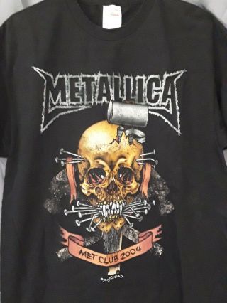 Metallica Met Club 2004 Tee Shirt Large Pushead
