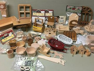 Old Stock For Doll House,  Crafts Etc.  Furniture,  Baskets,  Doors,  Fencing,  Hangers