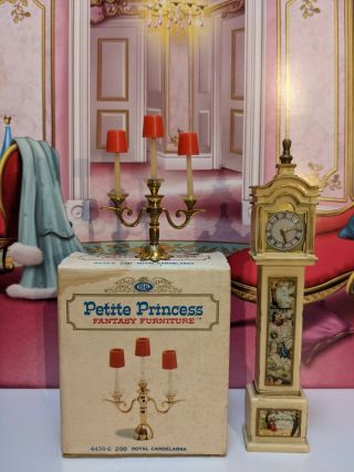 Ideal Petite Princess Fantasy Doll Furniture Royal Candelabra Grandfather Clock