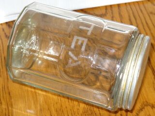 Vintage Sellers Hoosier Paneled Clear Glass Tea Canister