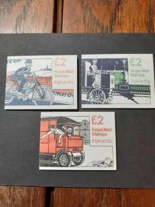 Gb 1993/1994 £2 Folded Booklets X3.   Postal Vehicles .  Fw1/fw2/fw3