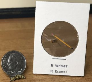 Vtg Dollhouse Miniature Pencil And Eraser 1:12