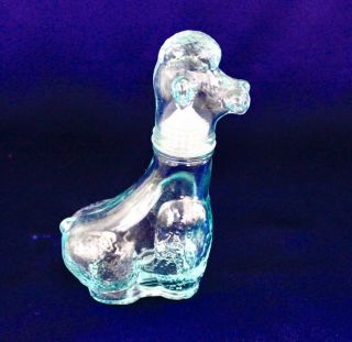 Glass Poodle Dog Pet Decanter Bottle 8” - Vetreria Etrusca - Italy - Light Green