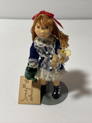 Small People By Cecily Doll Watering Signed Dated 1981