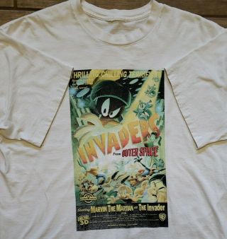 Vtg 90s Looney Tunes Marvin The Martian T - Shirt Xl Invaders From Outer Space