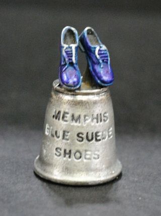 Elvis Presley Blue Suede Shoes Pewter Thimble,  Memphis,  Wapw Uk,  1.  5 " Tall