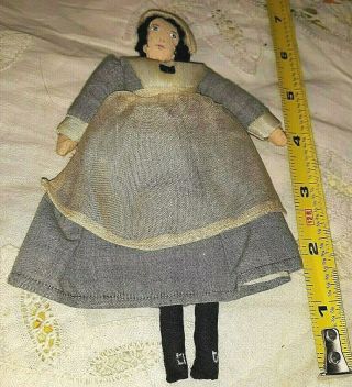 Old Vintage 6 " Cloth Pilgrim Dollhouse Lady Woman Doll Unusual