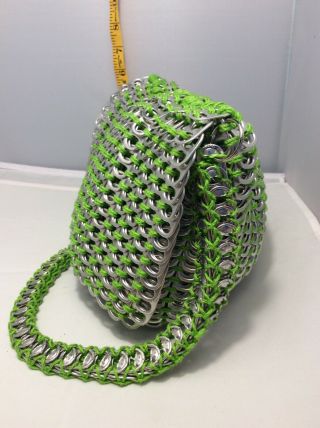 Vintage 70s Handmade Aluminum Can Pull Tabs Chainmail Purse Shoulder Bag 202