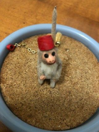 Vintage Miniature Dollhouse Mohair Circus/organ Grinder Monkey