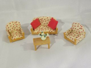 Sylvanian Families Calico Critters Floral Living Room Furniture Set