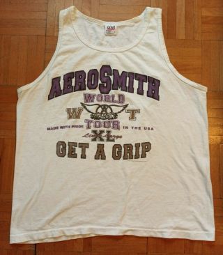 Vtg Aerosmith 1993 Get A Grip Tour Rock Band Concert Tank Top Shirt Size Large