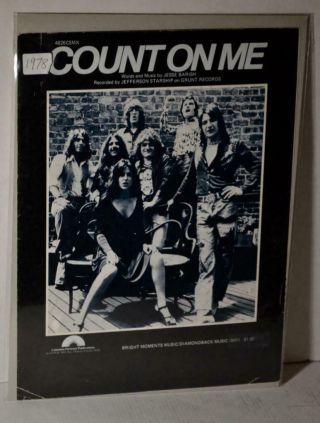 Jefferson Starship 1978 Count On Me Single Sheet Music